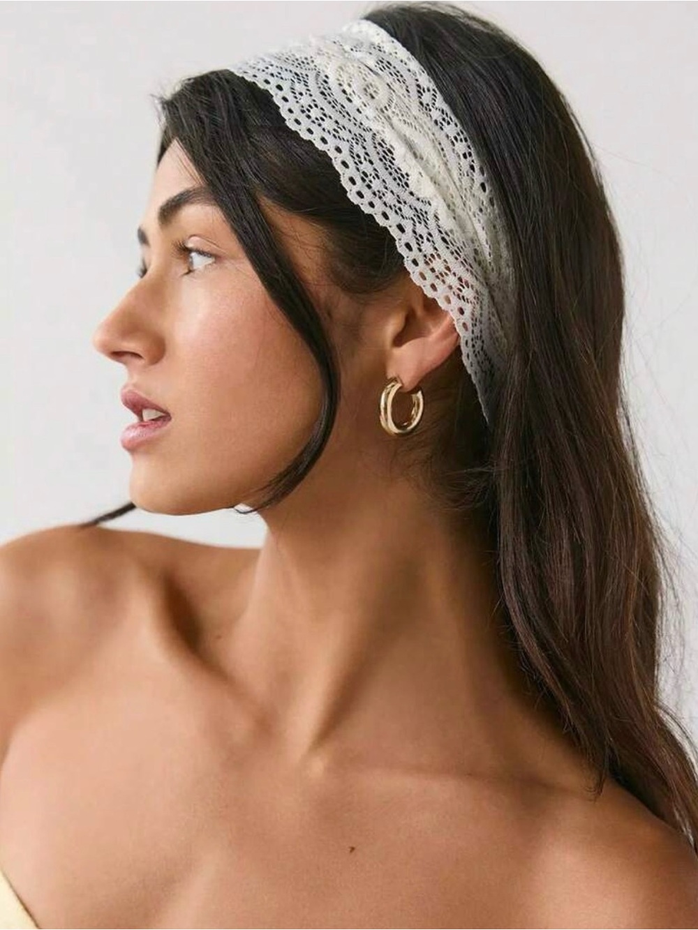 White Lace Wide Headband - Elegant Hair Accessory